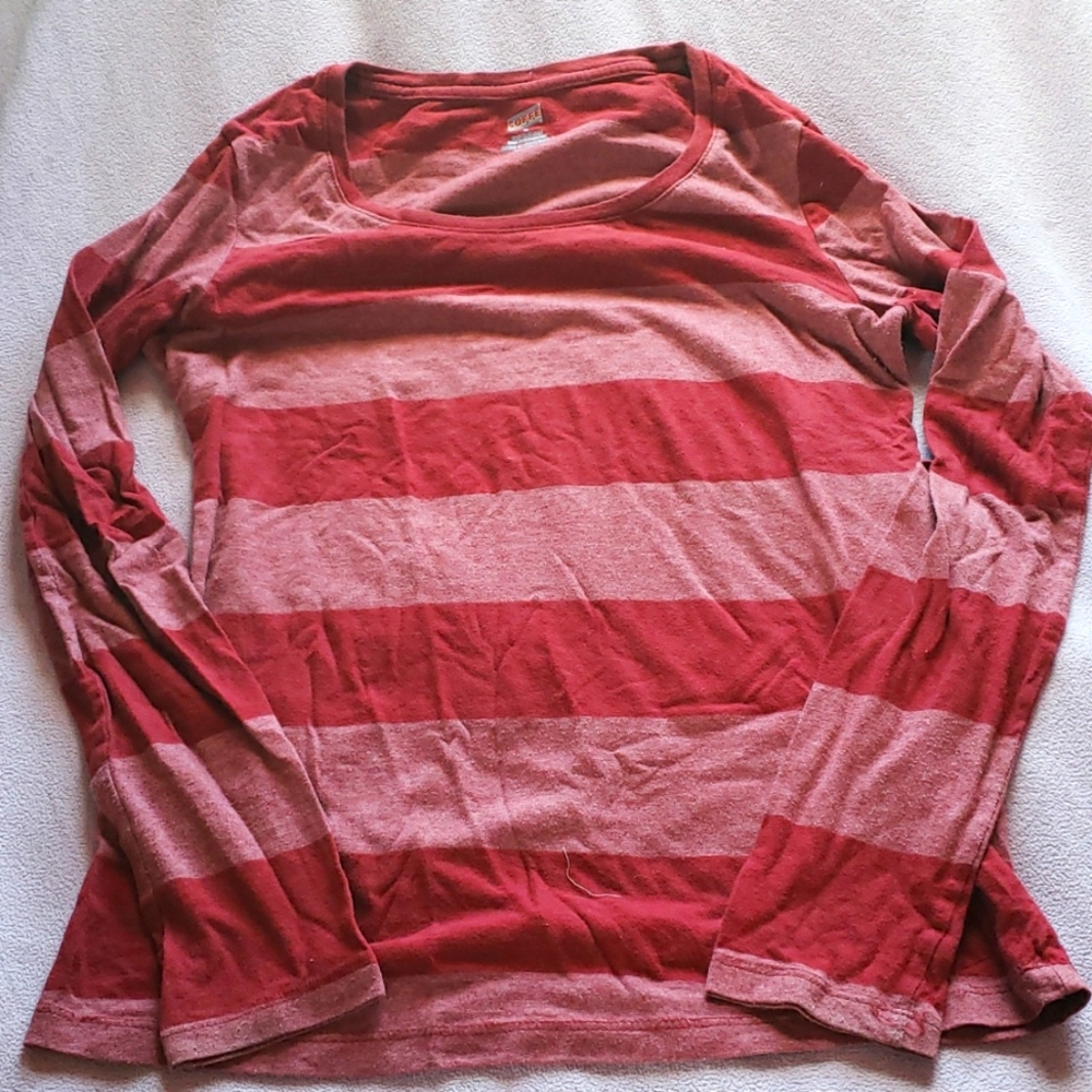 Red striped long sleeve shirt